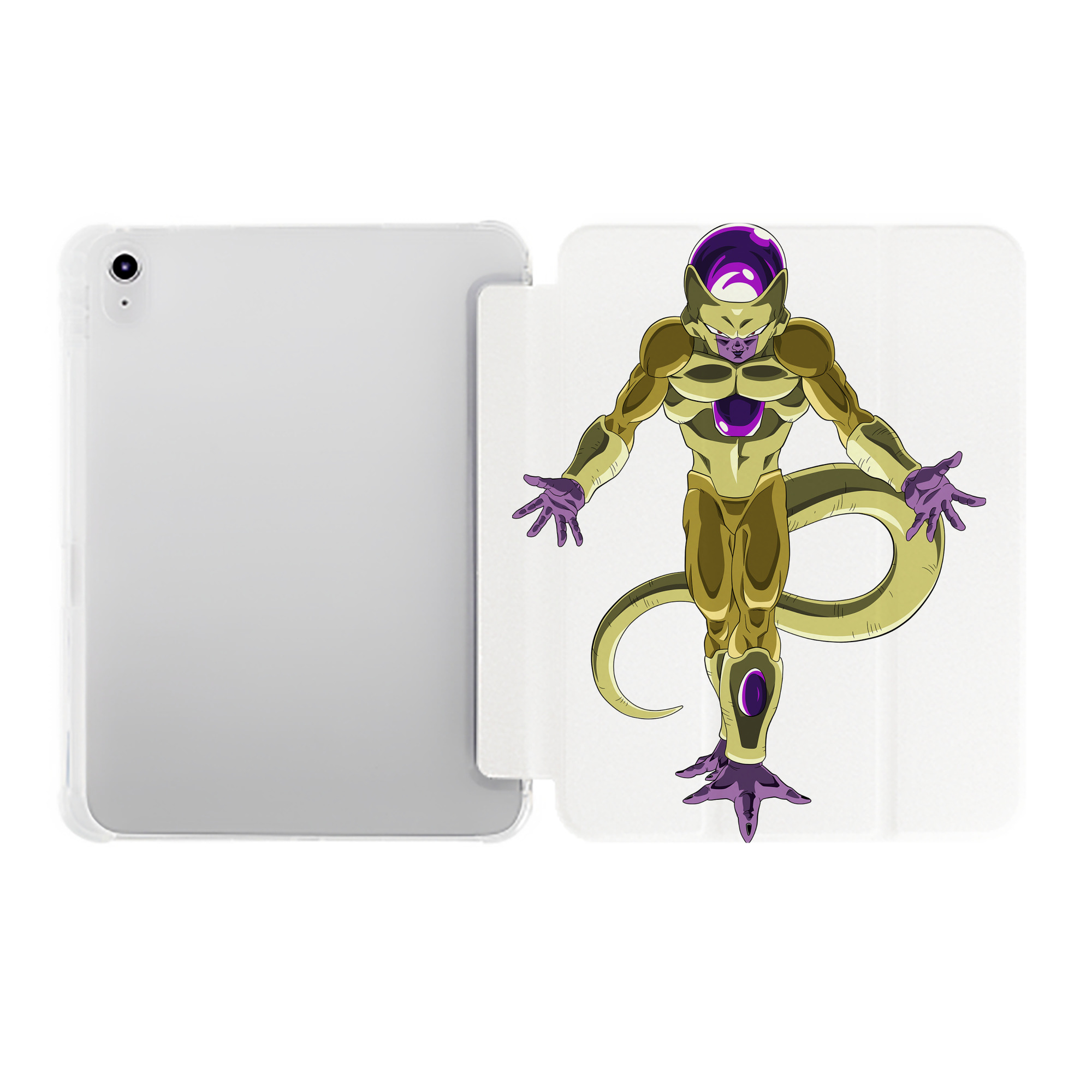（画像用） ドラゴンボール フリーザ DRAGON BALL Frieza IPad ケース ペン収納付き 三つ折りスタンド PUレザー×シリコン 対応機種9.5/10.5/10.9インチ